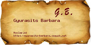 Gyurasits Barbara névjegykártya