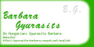 barbara gyurasits business card